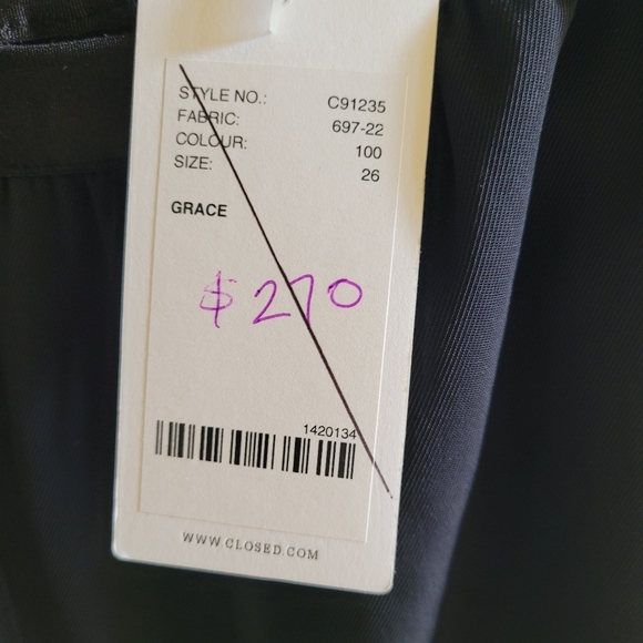 NWT, CLOSED, Sz 26, "Grace" Black Pants - Picture 5 of 5
